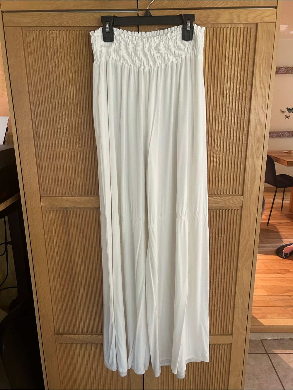 Sivana soft white Bamboo Palazzo Pants, discontinued